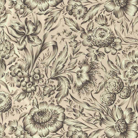 Brown Flower Print Italian Paper ~ Carta Varese Italy